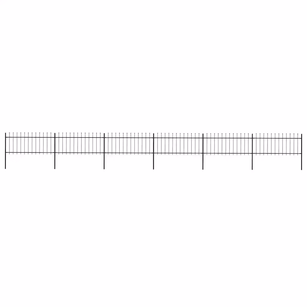 Recinzione da giardino vidaXL con punta a lancia in acciaio nero L: 1005 cm, H: 80 cm