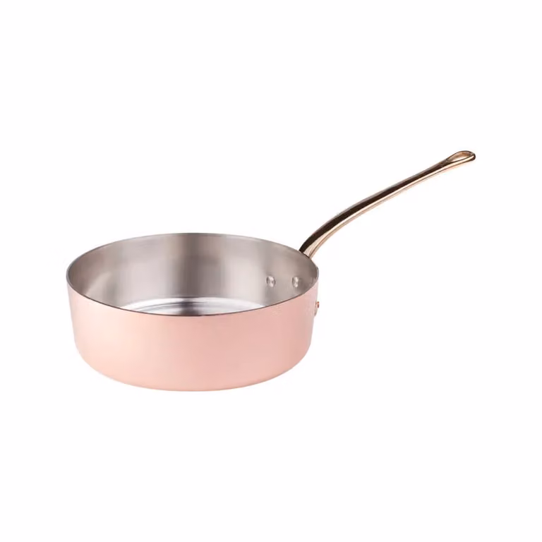 Casseruolino 1932 basso in rame stagnato - 1 manico, diam. 18 cm