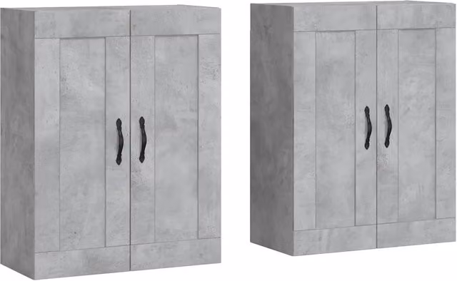 Set di 2 armadietti da parete in legno e metallo grigio opaco per bagno design moderno CFW3399768