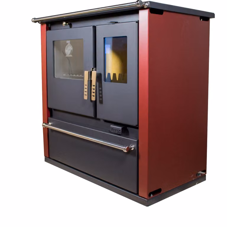 Stufa a legna Verso CS Plus Bordo – 7,7 kW, con forno e piano cottura a sinistra – Classe A+