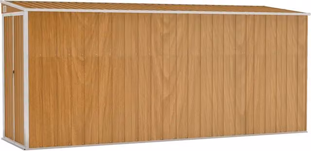 Casetta da giardino-Capanno da Giardino a muro marrone 118x382x178 cm in acciaio zincato