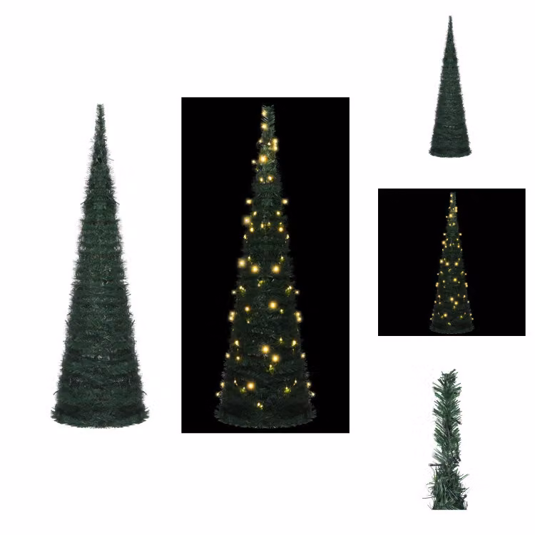 vidaXL Albero di Natale artificiale pop-up con illuminazione verde 150 cm - Alberi di Natale