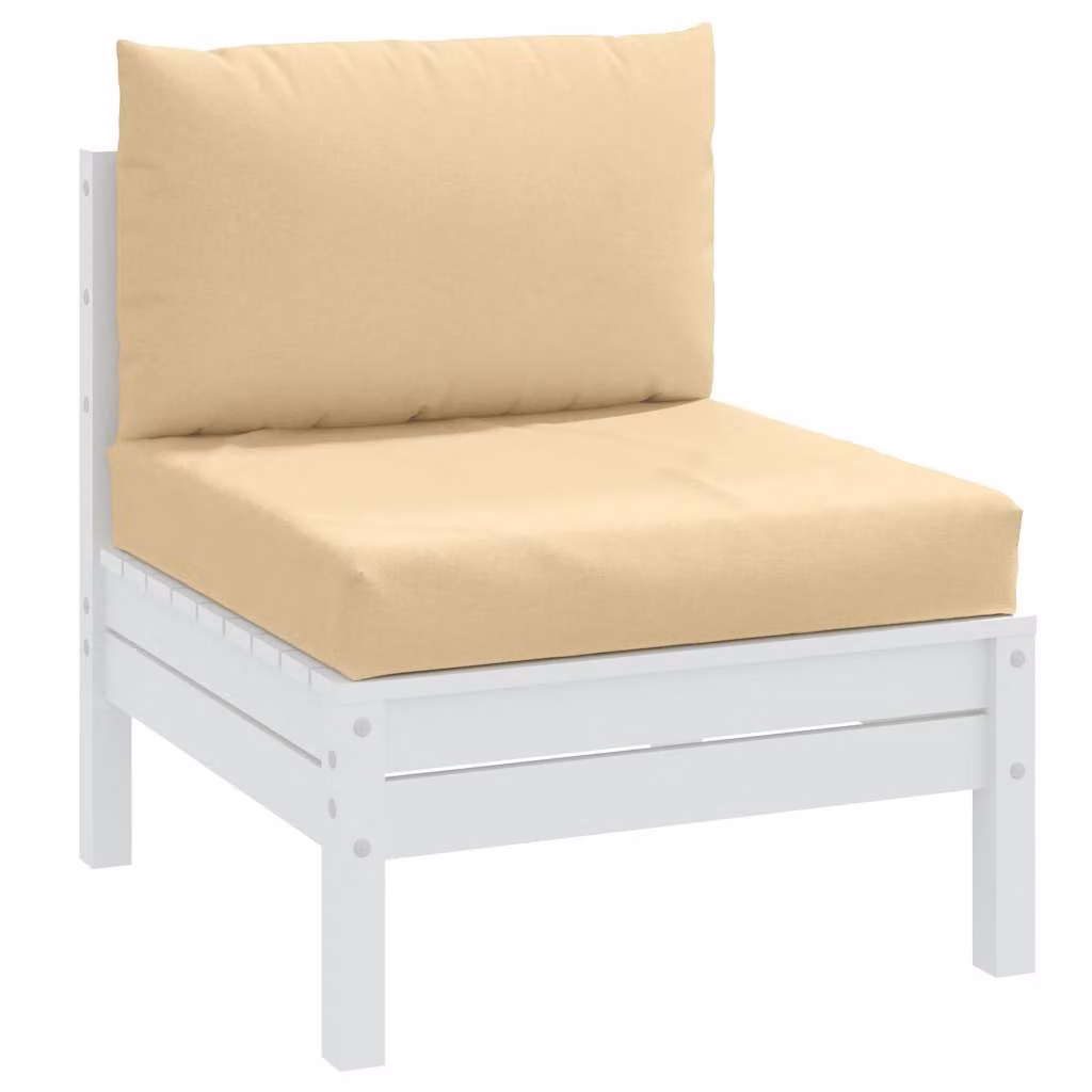 vidaXL Set di 2 Cuscini per Pallet Quadrati in Tessuto Beige, Resistenti ai Raggi UV, L 60 x P 60 x H 9,5 cm