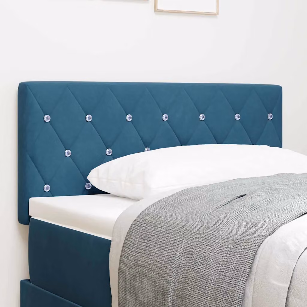 Testiera per letto vidaXL in velluto blu con illuminazione LED integrata, Larghezza: 100 cm