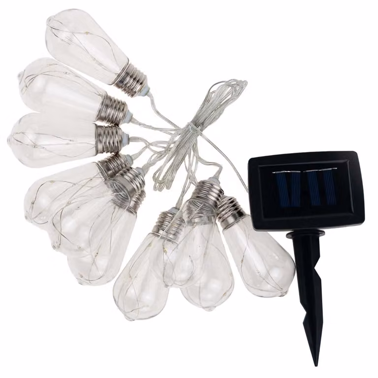 Luci solari da giardino, luci da balcone, luci per loft, lampadine a LED, ghirlande luminose