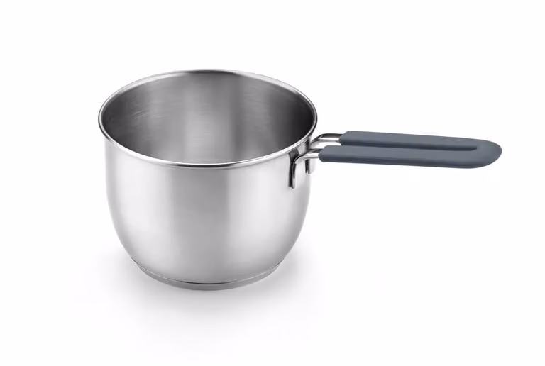 Bollilatte Grey in acciaio inox per induzione con manico, diam. 14cm