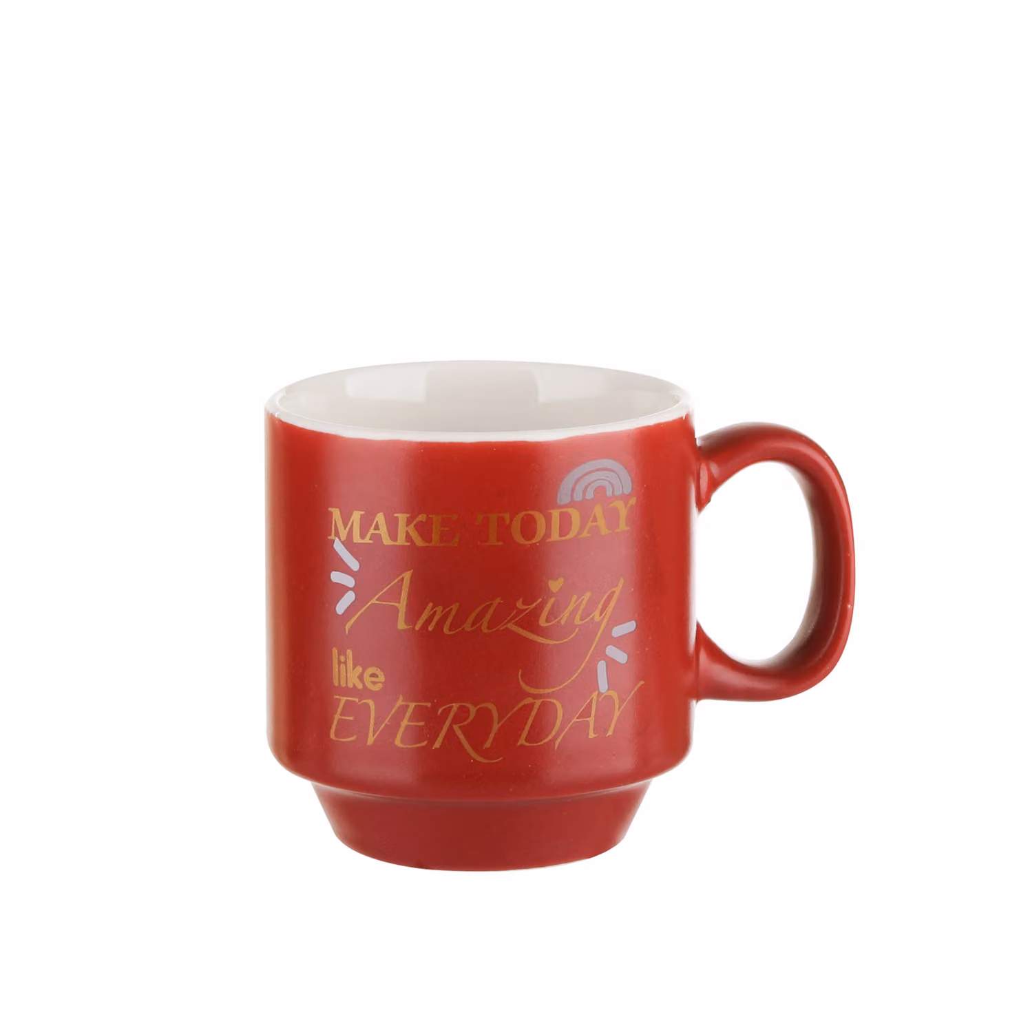 Tazzina da caffè espresso KASANOVA in ceramica con scritta rossa, capacità 90 ml – 2