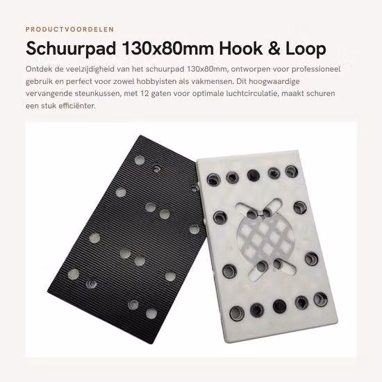 Kit di dischi abrasivi professionali 130x80mm - Cuscinetti di supporto di ricambio - 12 fori - Schiuma PU/Nylon - Uso professionale - Cuscinetto morbido - Kit di dischi abrasivi