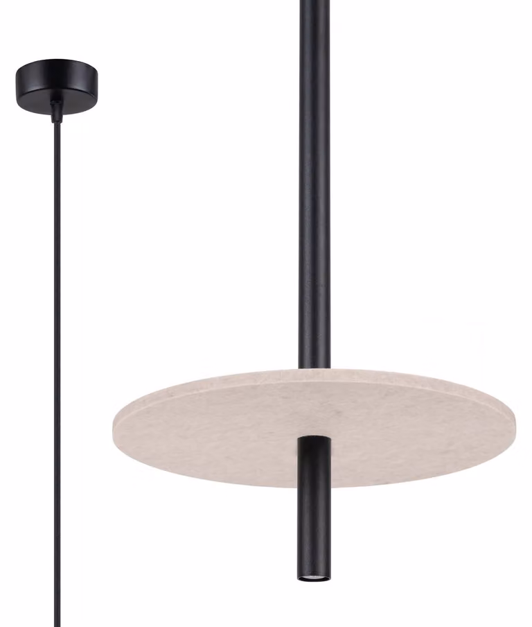 Lampada a sospensione TESSIO beige e nera 1xG9x8W in feltro, dimensioni: 126x30x30 cm, IP20, Pure Lume