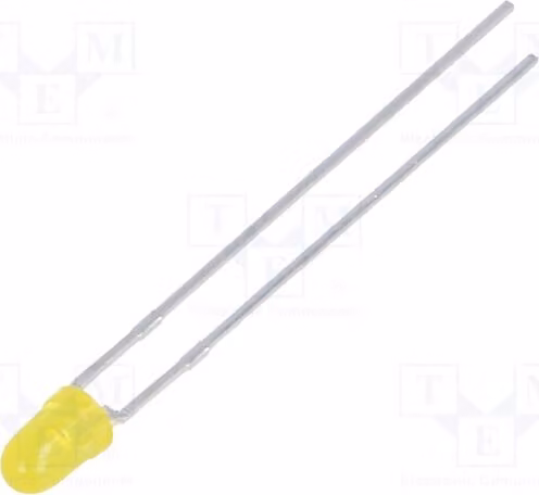 5 LED gialli, tecnologia gel, 3mm, 70-150 mcd, angolo di emissione 40°. Versione obsoleta: 2. Codice prodotto: L-7104SYDK. Diodi LED a foro passante (THT), 3mm