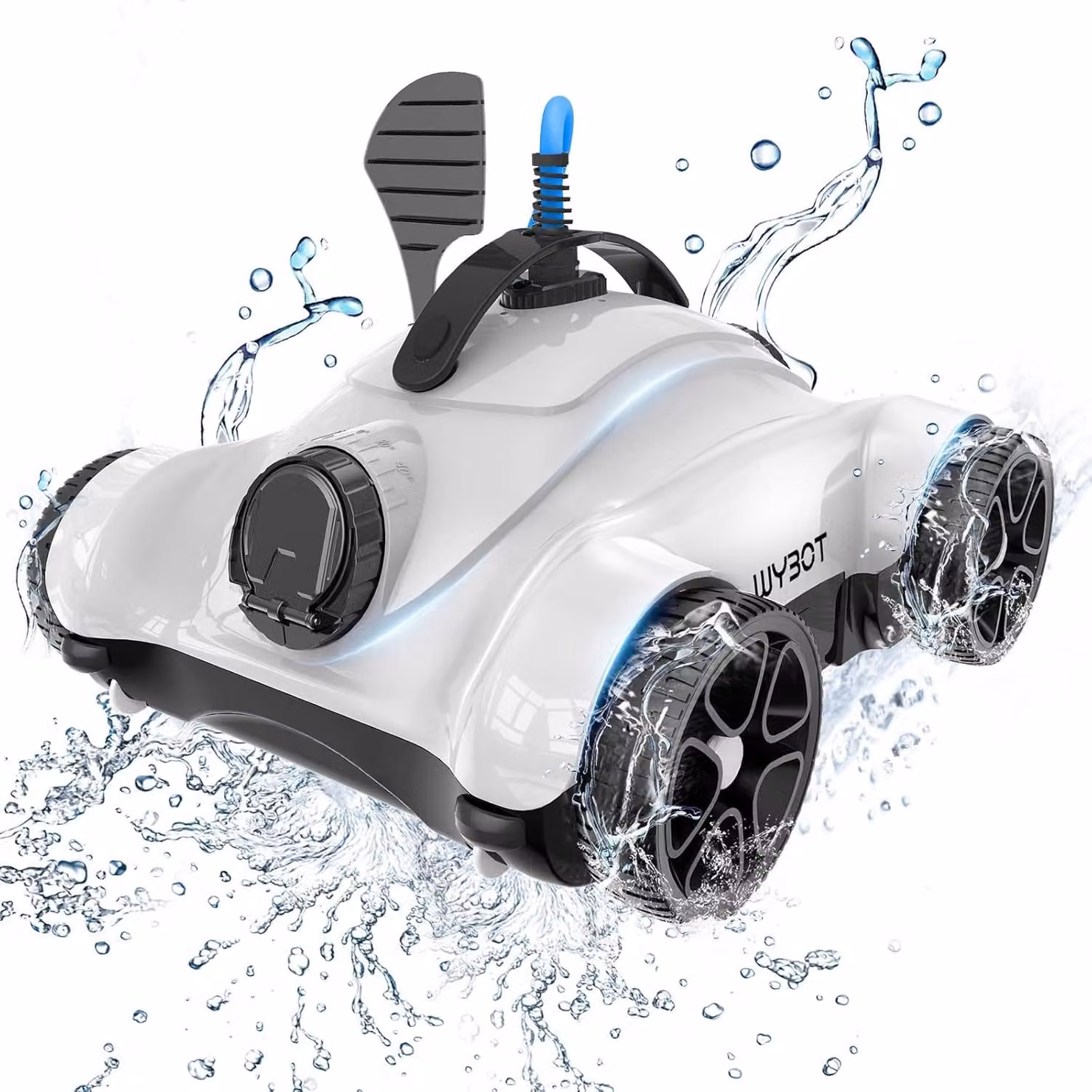Robot pulitore automatico per piscine, dotato di un potente motore da 150W e cicli di pulizia regolabili