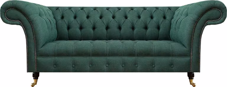 Luxus Dreisitzer Sofa Couch Chesterfield Wohnzimmer Grün Polstersitz