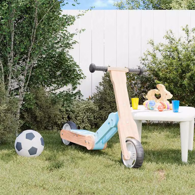 vidaXL Monopattino 2 in 1 per Bambini con Bicicletta a Equilibrio Blu e Nero