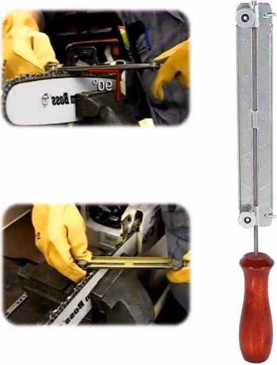 Set di affilatura per motosega con lime, 40-55 mm, taglio del legno