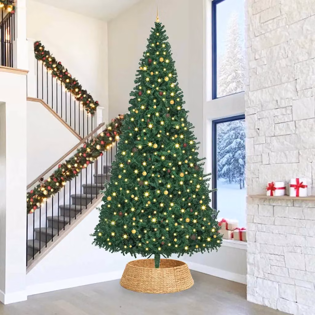 vidaXL Collare per Albero di Natale Rotondo Marrone 105 x 105 x 28 cm