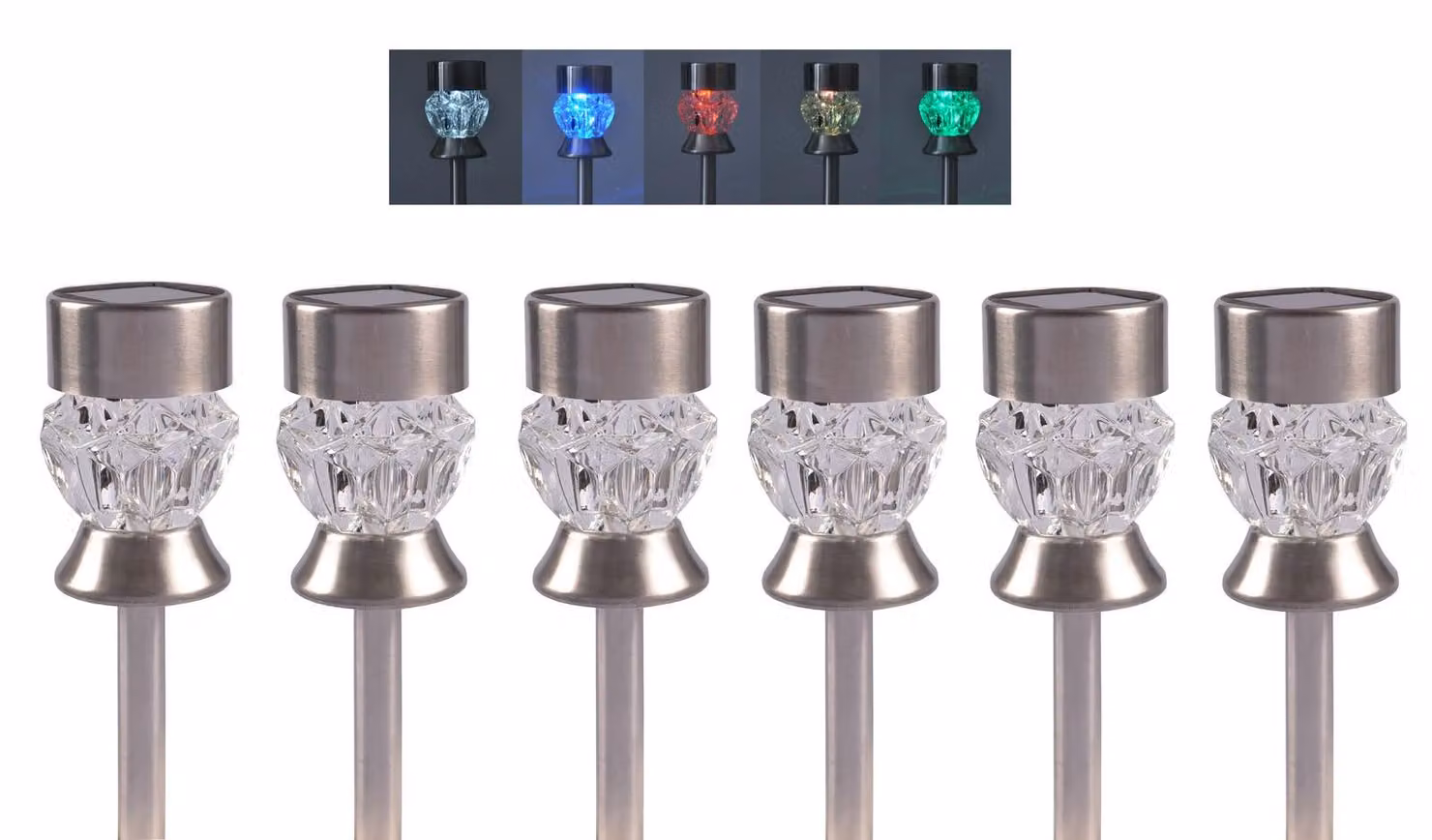 Luci solari cambia colore set di 6 lampade solari lampada da giardino luce solare