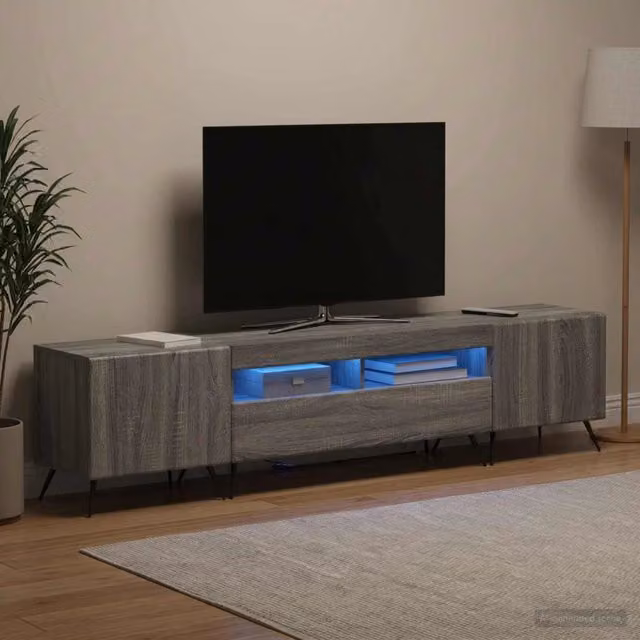 Mobile TV LED BREDA 3 pz Sonoma grigio Legno ingegnerizzato 3416928