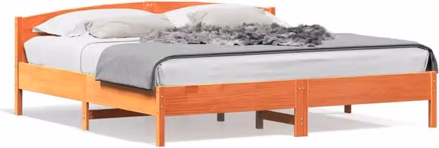 Letto matrimoniale | Letto per adulti | Giroletto senza Materasso Marrone Cera 200x200 cm Legno di Pino