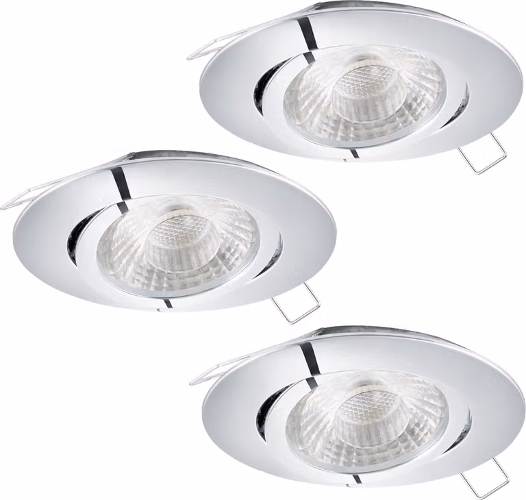 Set di 3 faretti da incasso Tedo 1 LED / cromo