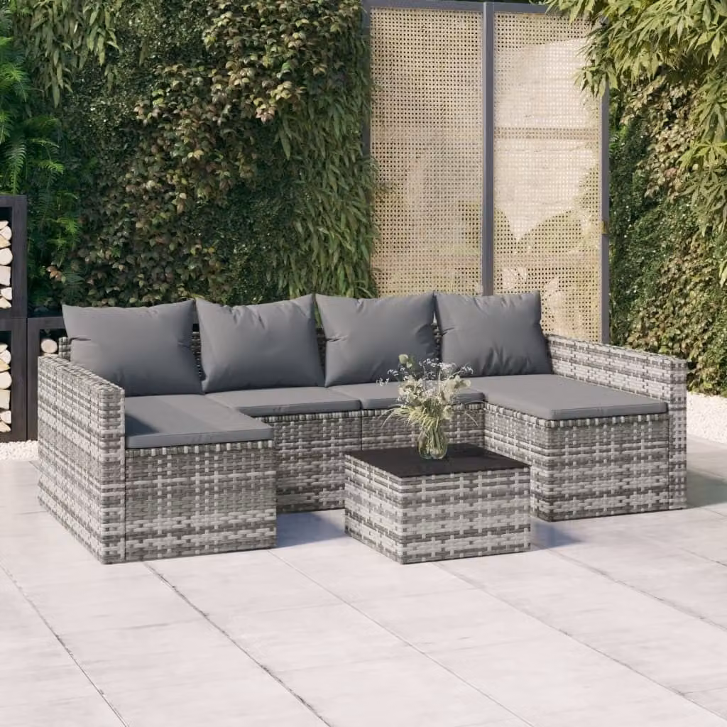 Maison Exclusive - Set da giardino 2 pezzi con cuscini Grigio Poly Rattan