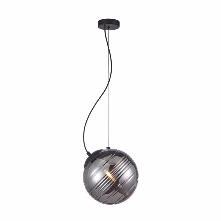 Lampada a sospensione moderna per soggiorno corridoio sfera rotonda nera 1xE27 60W PERONA Italux