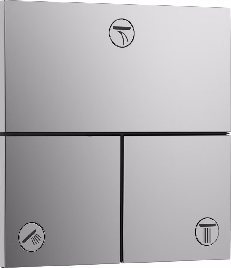 hansgrohe ShowerSelect Comfort E robinet, encastré, 3 consommateurs, rosace carrée, 15573000, 15573000