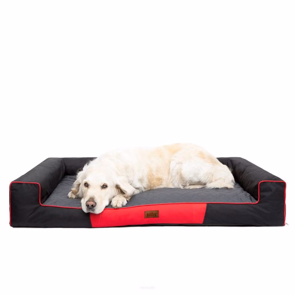Cuscino per cani Cesto per cani Divano per cani domestici Lavabile - Victoria - 118 x 78 x 20 cm [Taglia: XXL] - Nero mi Grigio