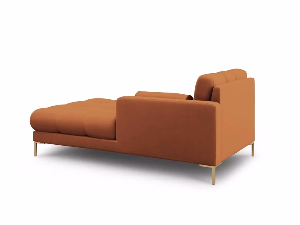 Chaise longue destra Bali di Cosmopolitan Design in tessuto strutturato arancione L/P/H: 164 x 102 x 75 cm – 2