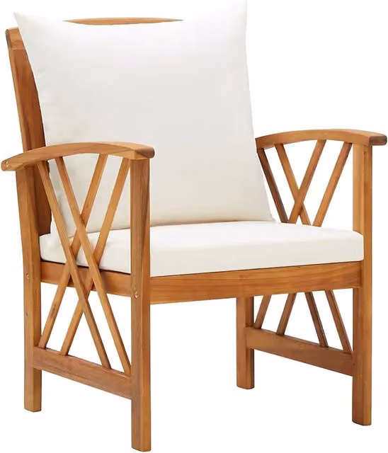 Sedia da patio-Sedie da Giardino con Cuscini 2 pz in Massello di Acacia 880147