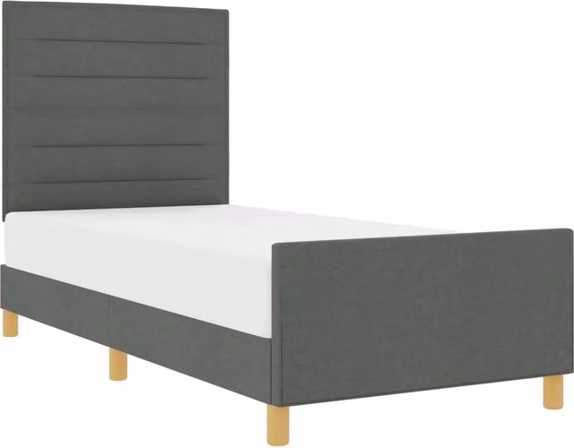 Letto singolo | Letto per adulti | Struttura del letto Grigio scuro 100 x 200 cm Tessuto
