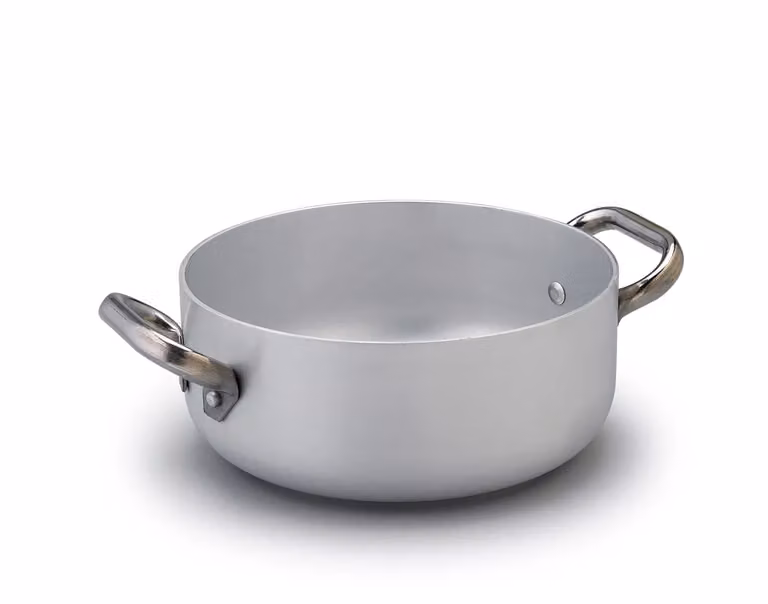 Casseruola Bassa in alluminio 3mm per induzione, due maniglie, diam. 28cm