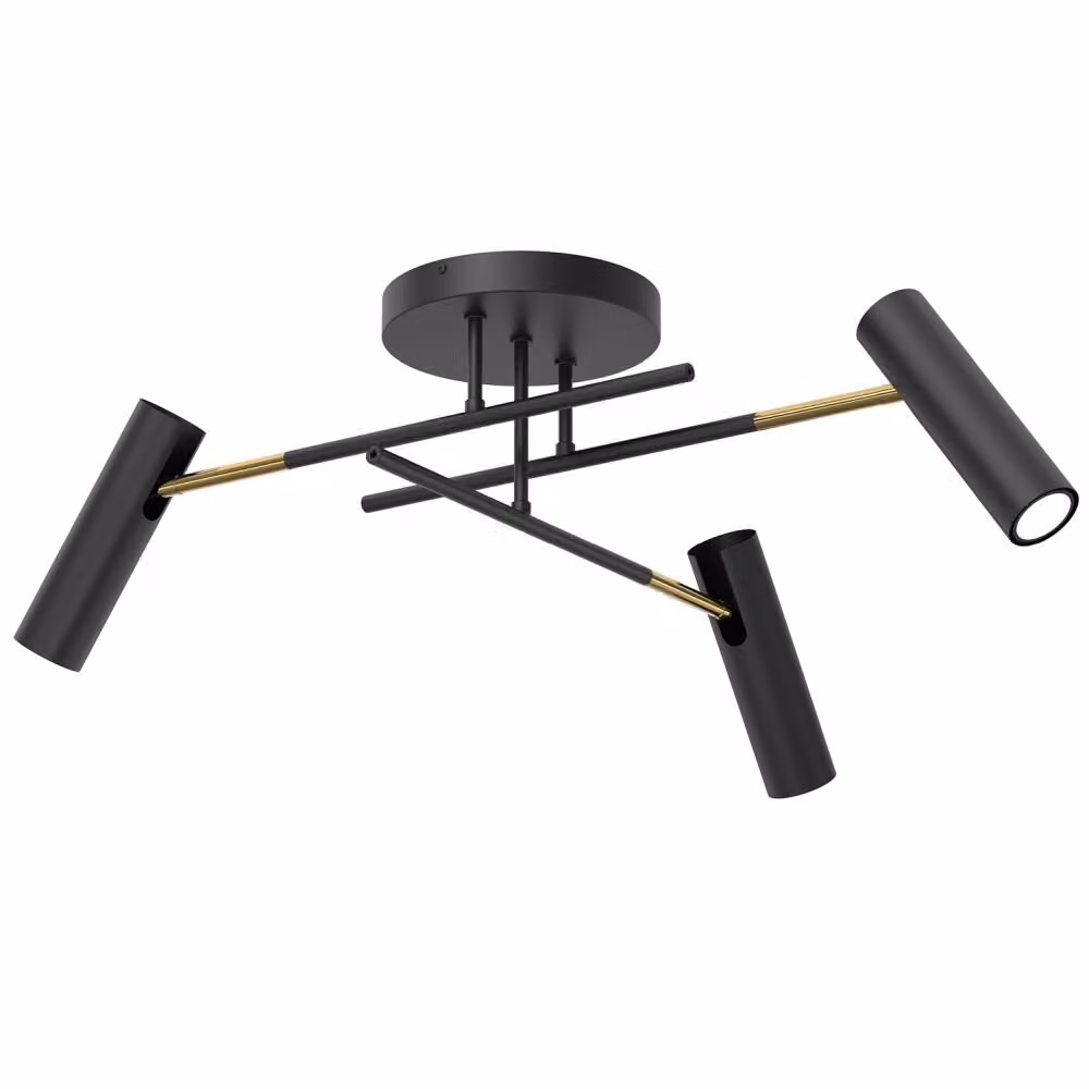 Axion nero-oro lampada da soffitto minimalista 3xGU10 8W Luminex