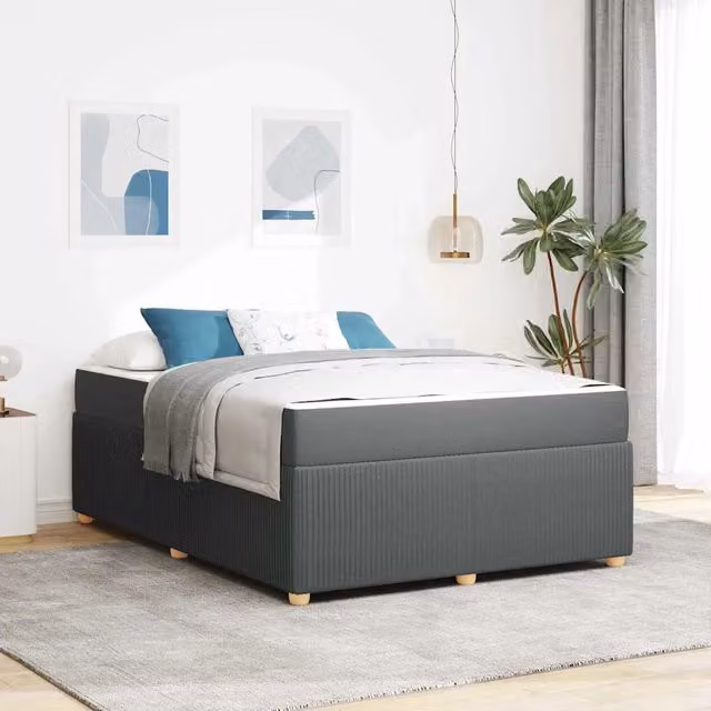 Struttura del letto Grigio scuro 160 x 200 cm Tessuto 3398406
