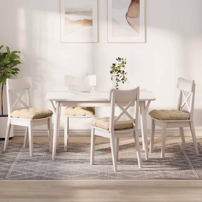 Set di 4 cuscini per seduta vidaXL in microfibra beige L/P: 40 x 40 cm
