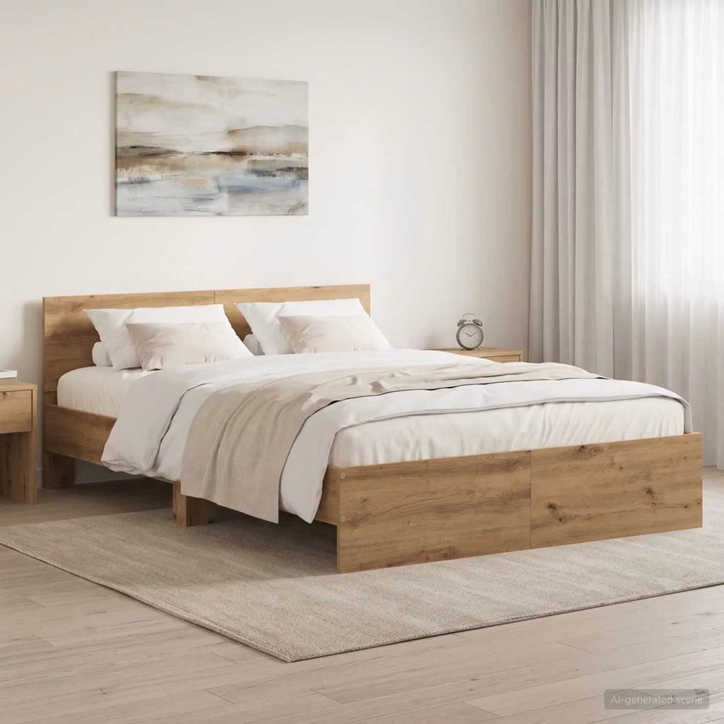 Struttura letto con testata vidaXL in legno color marrone, L 120 x P 200 cm