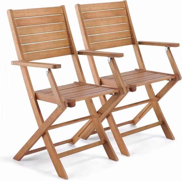 Oviala - Set di 2 poltrone in legno di eucalipto