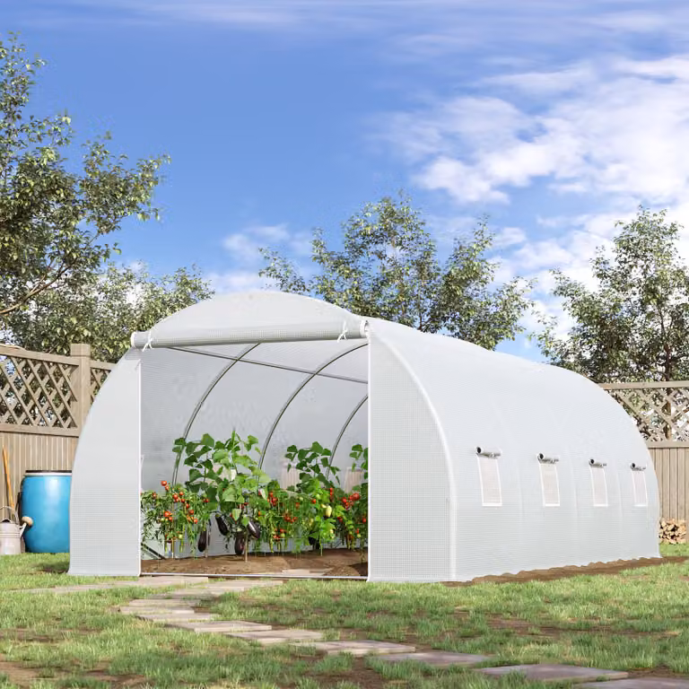 Serra - Serra in plastica - Impermeabile - Per piante e semina - Per il giardino - Bianca