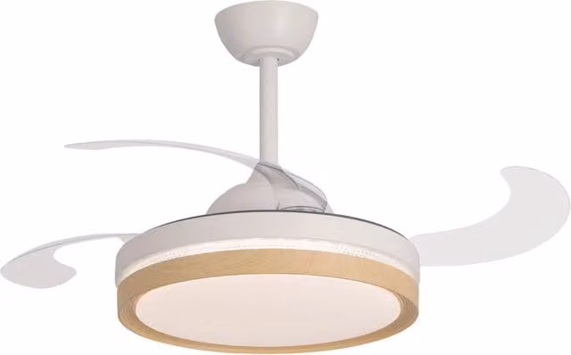 LÚZETE - VENTILATORE DA SOFFITTO LED 38W REGOLABILE 4 PALE PIEGHEVOLI TUCSON