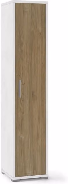Armadio colonna SARMOG con 1 anta, colore Ossido bianco e Noce Stelvio, L: 39 cm, P: 41 cm, H: 182 cm