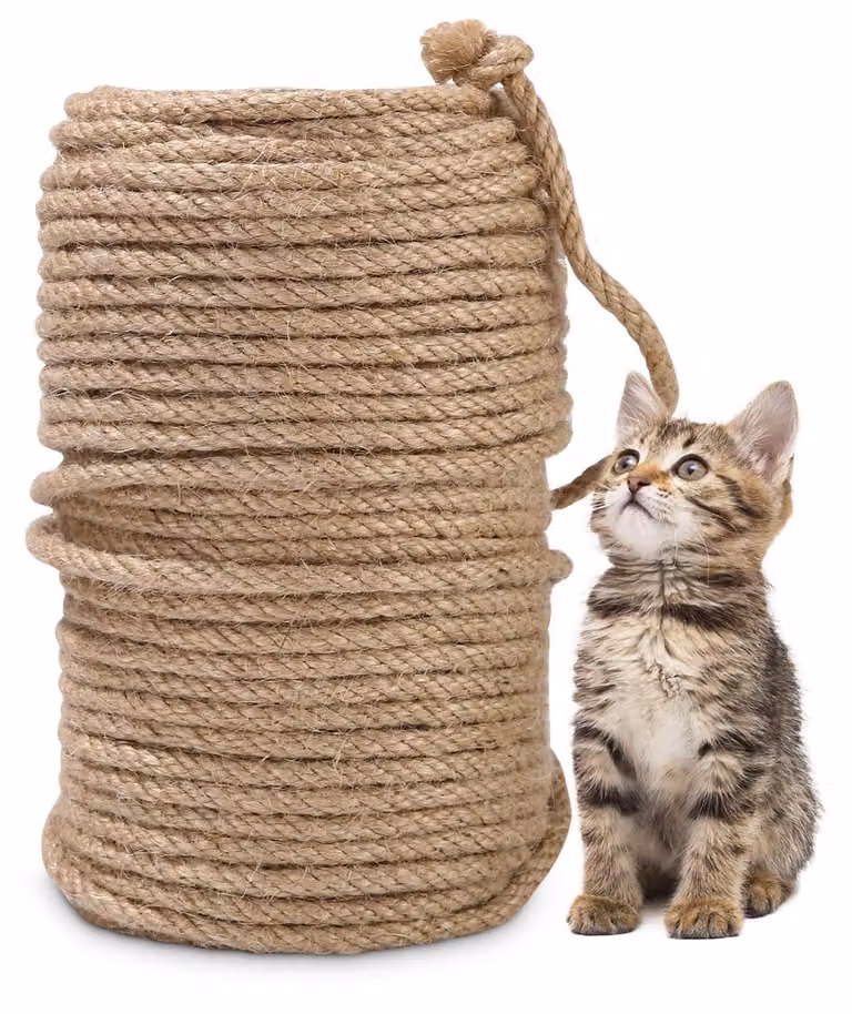 Corda di sisal naturale per tiragraffi - 50 m - Naturale - Antiscivolo