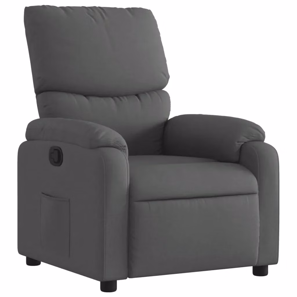 Poltrona Reclinabile Relax vidaXL in Tessuto Grigio con Braccioli e Apertura Manuale – 2