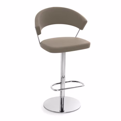Sgabello New York Leather alto girevole in pelle Connubia