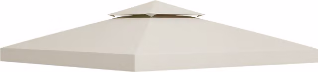 Tetto di ricambio impermeabile doppio per gazebo da giardino Outsunny in poliestere, beige, 3x3 m