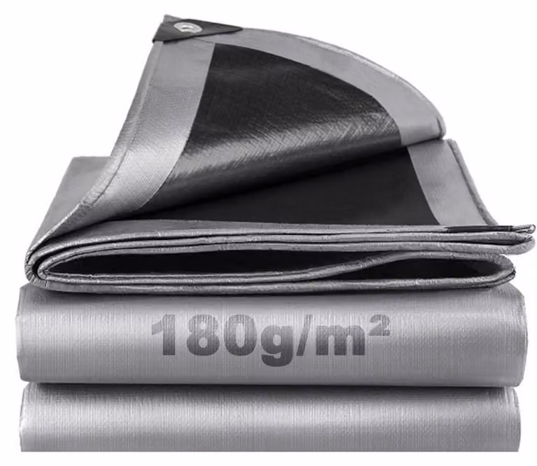 Telo protettivo 3x3 metri, impermeabile, 180 g/m², in polietilene (PE), con occhielli, stabilizzato contro i raggi UV, resistente allo strappo, colore grigio-verde