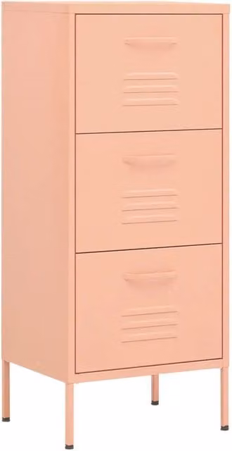 Mobile contenitore moderno in metallo rosa opaco con altezza regolabile L/P/H: 42,5 x 35 x 101,5 cm