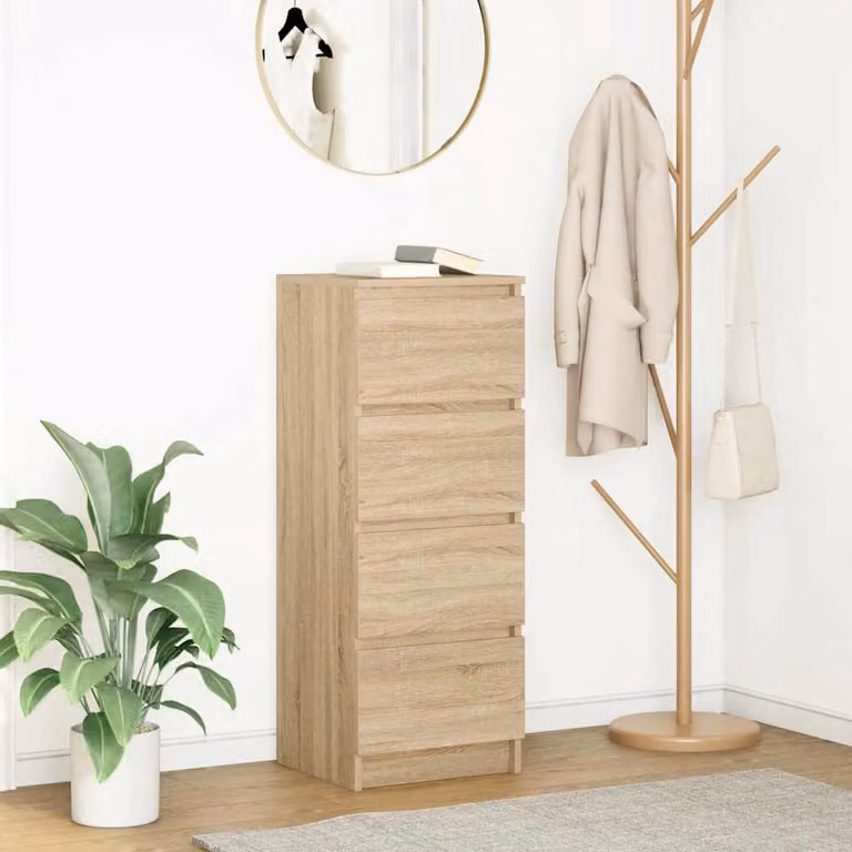Credenza vidaXL in Legno Multistrato e MDF, Colore Rovere Sonoma Beige e Marrone, L/P/H: 37,5 x 35 x 99 cm