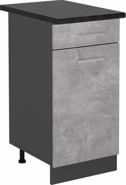 Mobiletto base per cucina Vicco R-Line Antracite con ante a battente e ripiani interni L/P/H: 40 x 60 x 81,6 cm