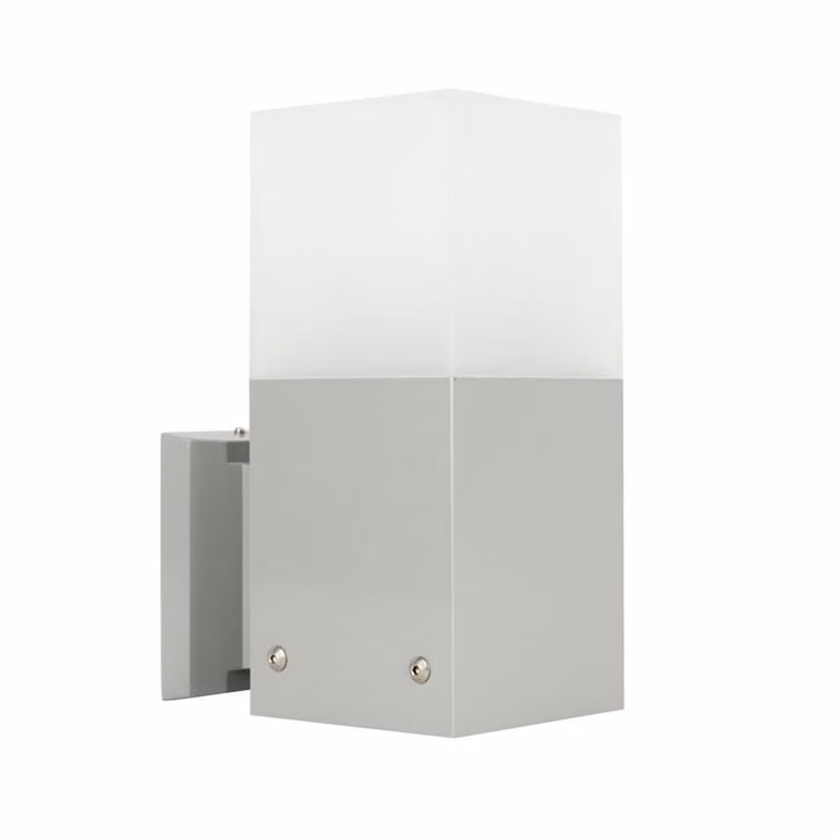 Lampada da parete per esterni 1xE27 argento IP44 SU-MA Cube CB-MAX K AL