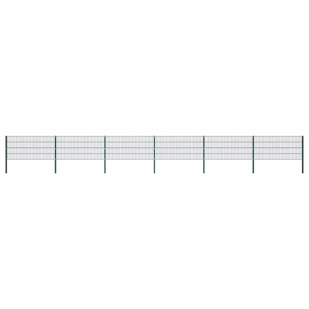 Maison Exclusive - Elemento di recinzione con palo in ferro 1040 x 80 cm, verde