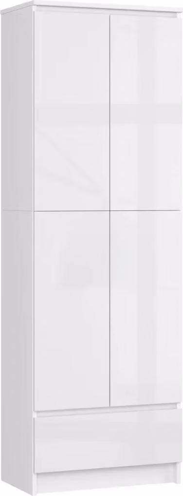 Armadio due ante con cassetto 60 cm VALESTRA - bianco / bianco lucido
